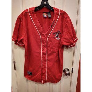 Mickey Unlimited Jerry Leigh Womens Top Red Baseball Jersey 14W/16W Micky Mouse